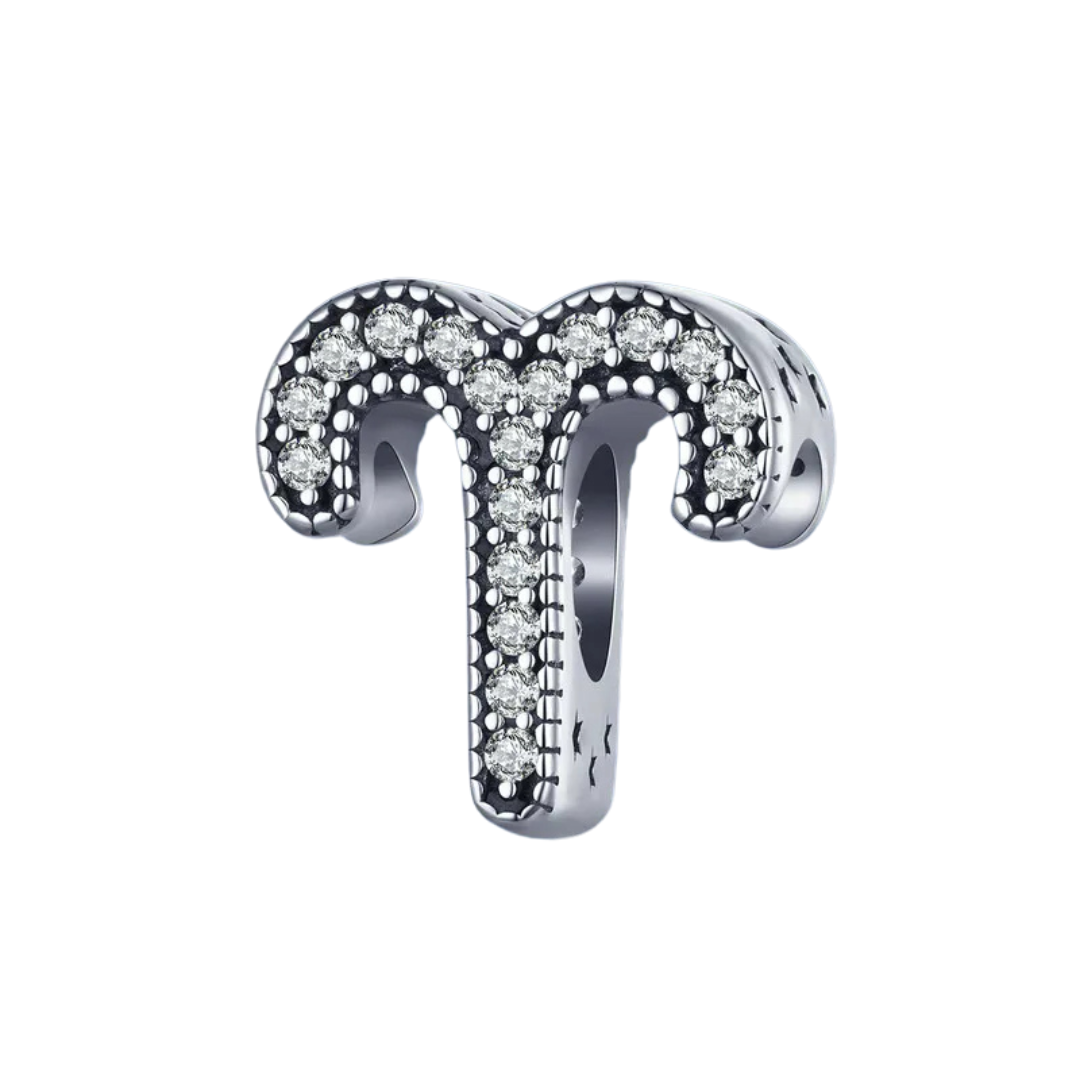 Berloque Separador Signos Cravejado em Micro Zircônias Naturais - Prata 925