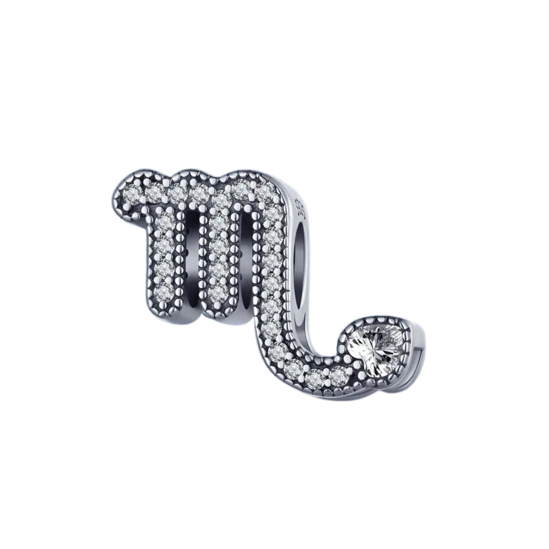 Berloque Separador Signos Cravejado em Micro Zircônias Naturais - Prata 925