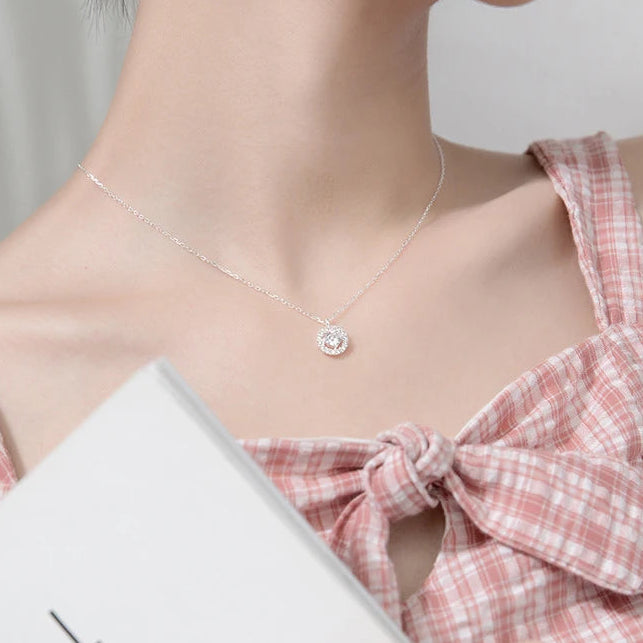 Colar Ponto Brilhante Cravejado de Luz - Prata 925