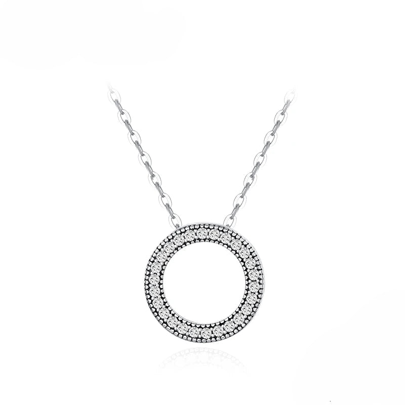 Conjunto Colar e Brinco Círculo de Luz com Zircônias - Prata 925