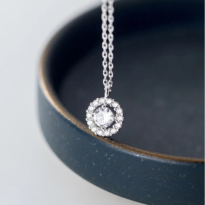 Colar Ponto Brilhante Cravejado de Luz - Prata 925