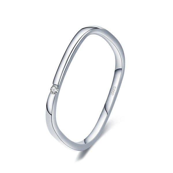 Anel Delicado Com Ponto de Brilho em Zircônia - Prata 925