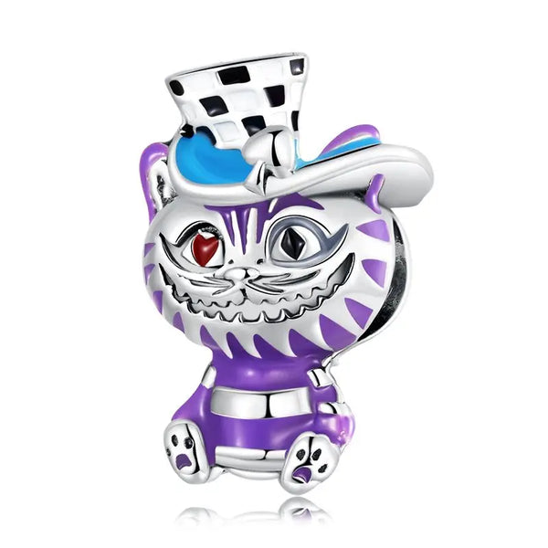Berloque Separador Gato Cheshire Alice no País das Maravilhas - Prata 925