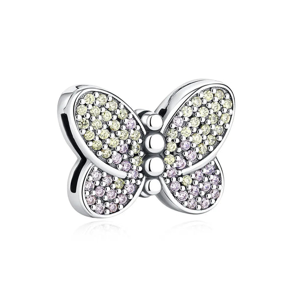 Berloque Borboleta Cravejada Zircônias Coleção Reflexions - Prata 925