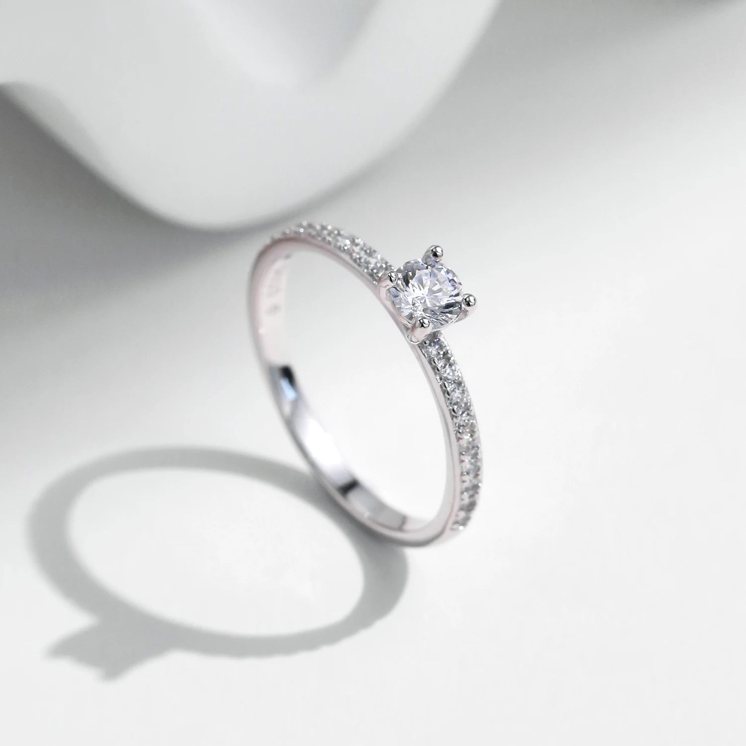 Anel Solitário Moissanite Brilhante - Prata 925