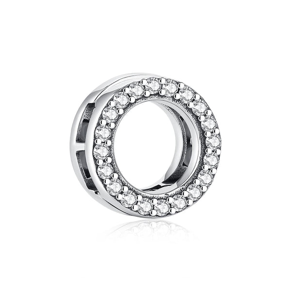 Berloque Letra "O" Cravejada Coleção Reflexions - Prata 925