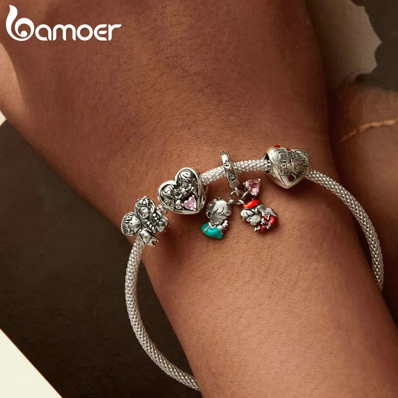 Berloque Separador Namorados Zircônia Rosa – Prata 925