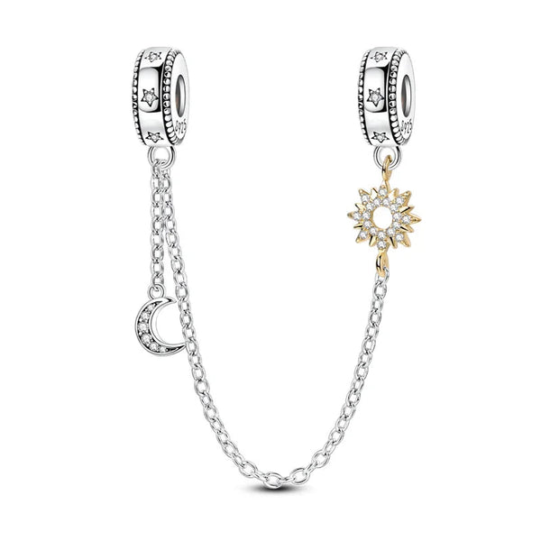 Corrente de Segurança Sol & Lua em Prata 925