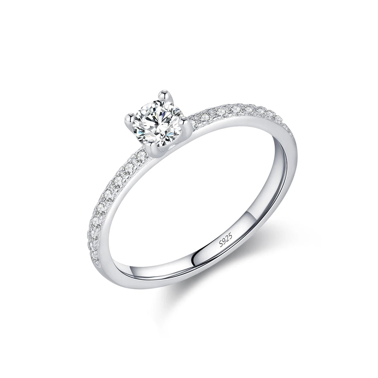 Anel Solitário Moissanite Brilhante - Prata 925