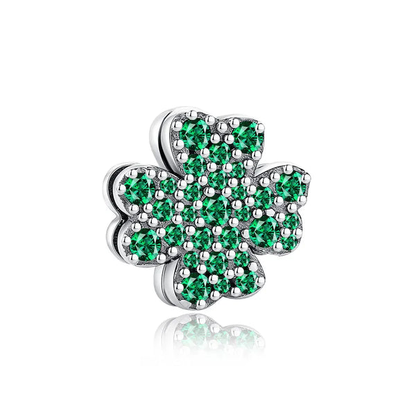 Berloque Trevo de Quatro Folhas Cravejado Zircônias Coleção Reflexions - Prata 925