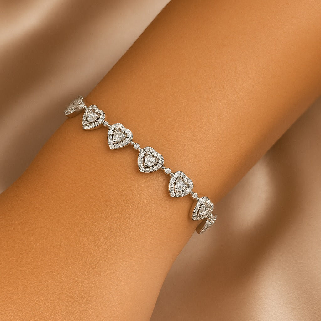 Pulseira de Prata 925 Inspiração SW Coração